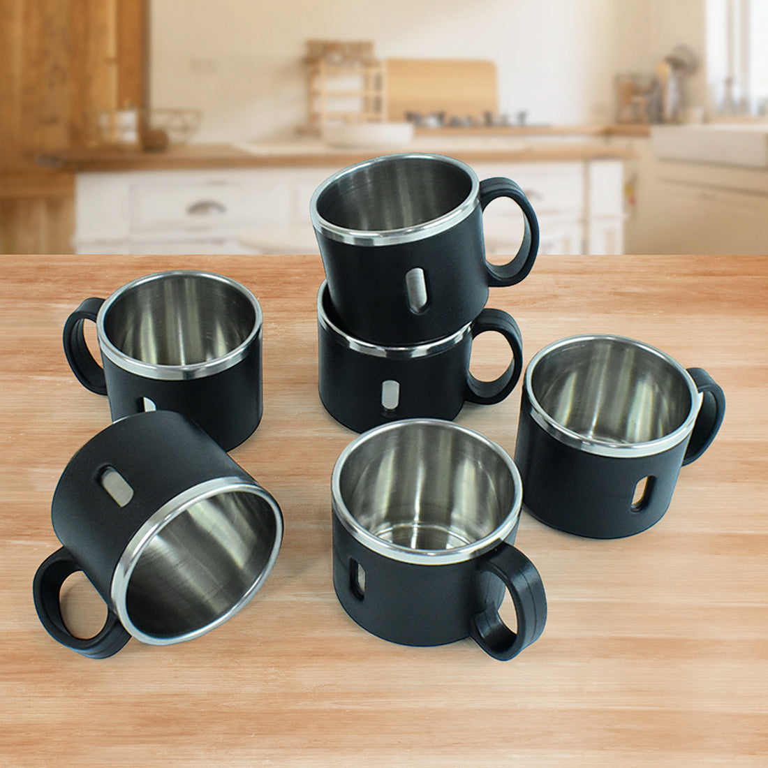 02_12151010-6f8c-44a7-8714-4f0fbb1ef12e.jpg Stainless Steel Desk Mug Set 6 Pcs Durable, Rust-Resistant Mugs for Office Home Use - Image 1