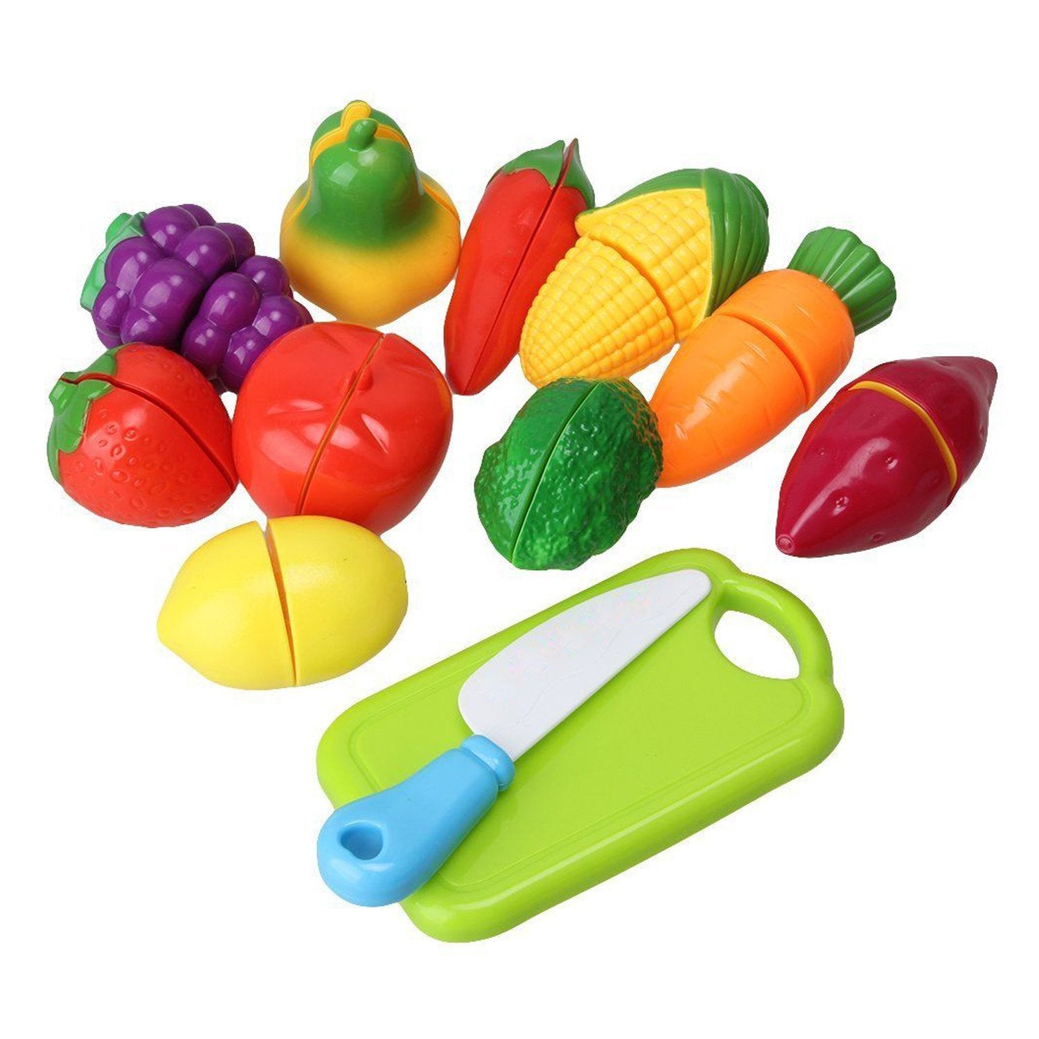 02_43830c8b-3057-4610-8a1f-f63b749d6dcf.jpg Dollura Plastic Fruits Veggies Exclusive Collection of Realistic Sliceable Fruits - Image 1