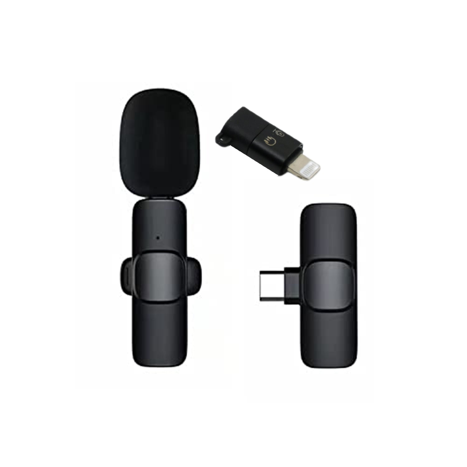 03_ca54a849-0c14-4a76-b377-f82b632f837b.jpg Intelligent Noise Cancelling Live Streaming Clip on Microphone for Type-C for iPhone with Charging Mini Wireless Lapel Collar Microphone - Image 1