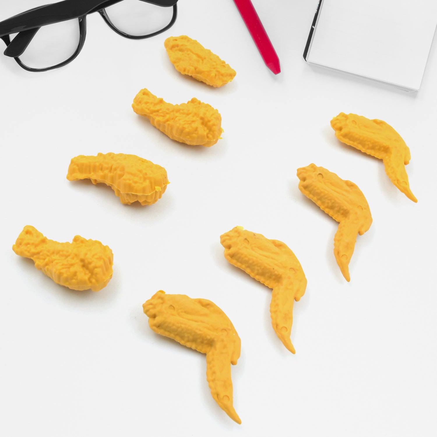 03_e6295d71-9e66-4d04-acab-d6e2053b9824_1500x1500.jpg Chicken Wings & Legs Eraser Set (8 Pcs) ?Fun Novelty Pencil Rubber for Students & School Gifts - Image 1