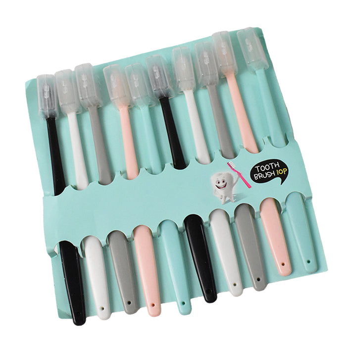 05_38e2f6ef-9953-490a-842d-127c6b80cb50.jpg children Adults Ultra Soft-bristled Toothbrush With Cover (10 Pcs Set) - Image 1