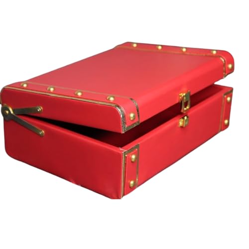 31gkDPzD7CL.jpg Jewelry Box Organizer for Women ?Luxury Storage Box , Lockable Display Case for Rings, Necklaces, Watches & Accessories Availabel in Black, Red,Pink,Golde ,White (Red) - Image 1